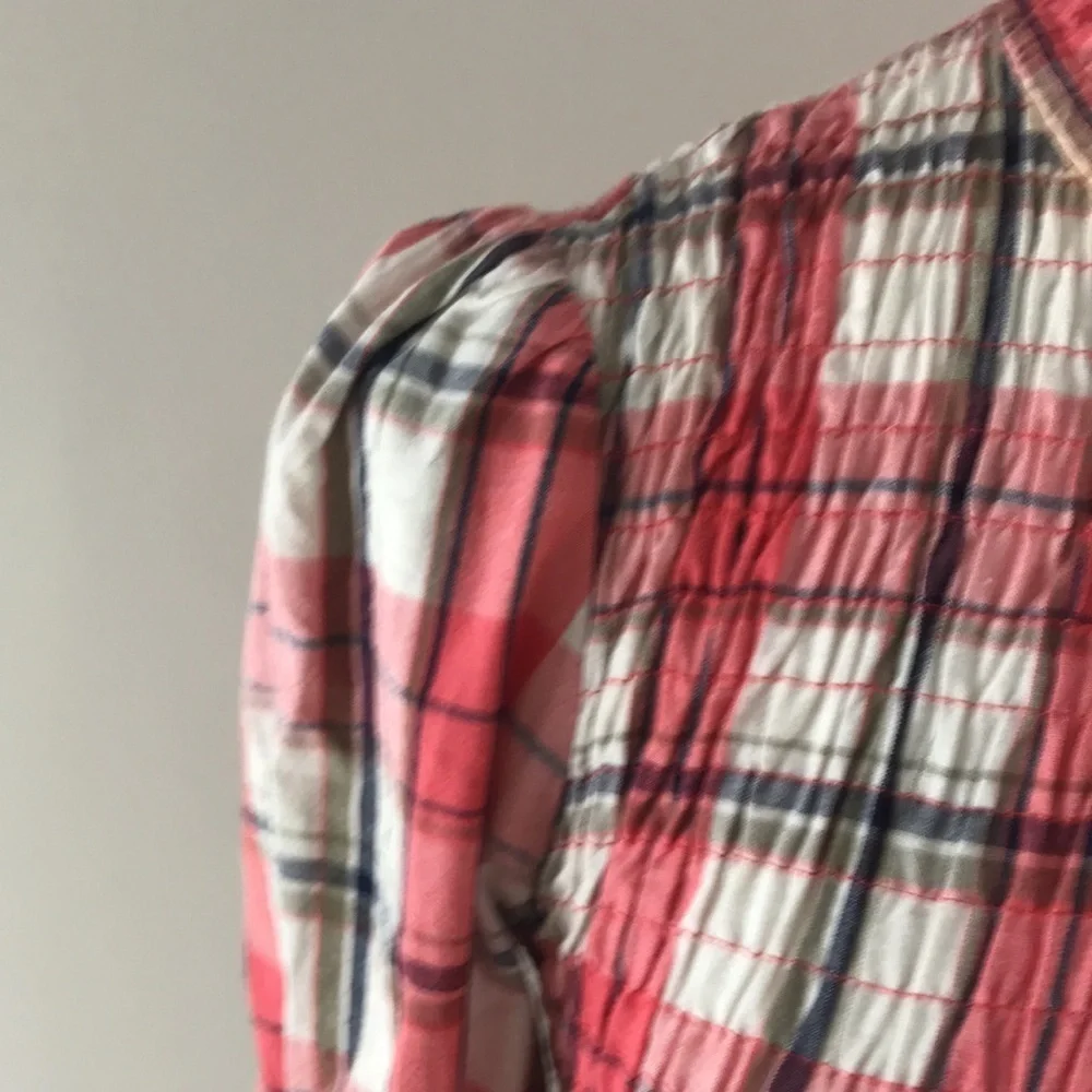 Zara woman plaid long sleeve spring elastic fitted shirt, women’s size small
